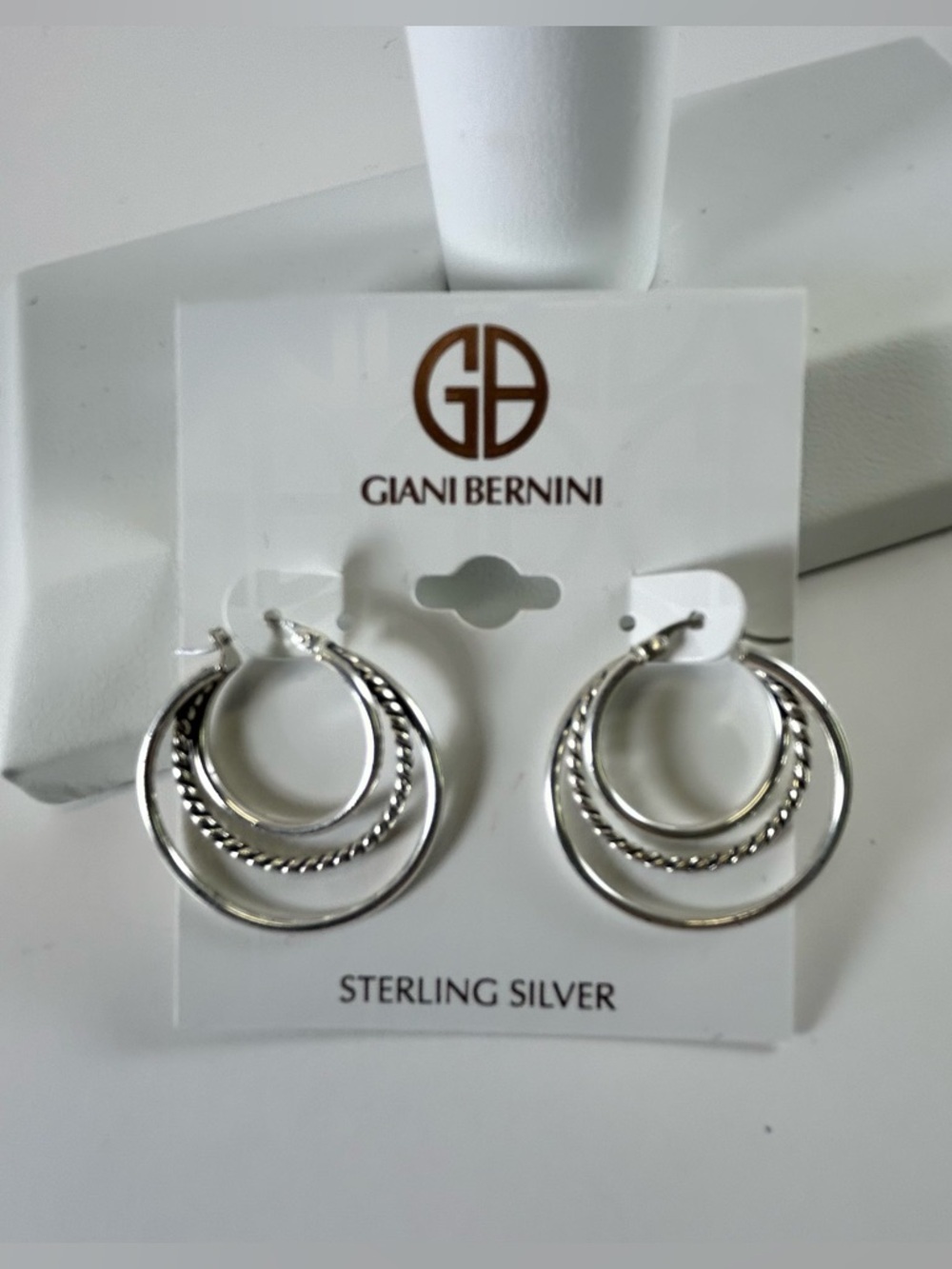 Giani Bernini Textured Triple Hoop Earrings Sterling Silver